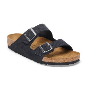 Arizona Corduroy Midnight Embossed Suede Leather
