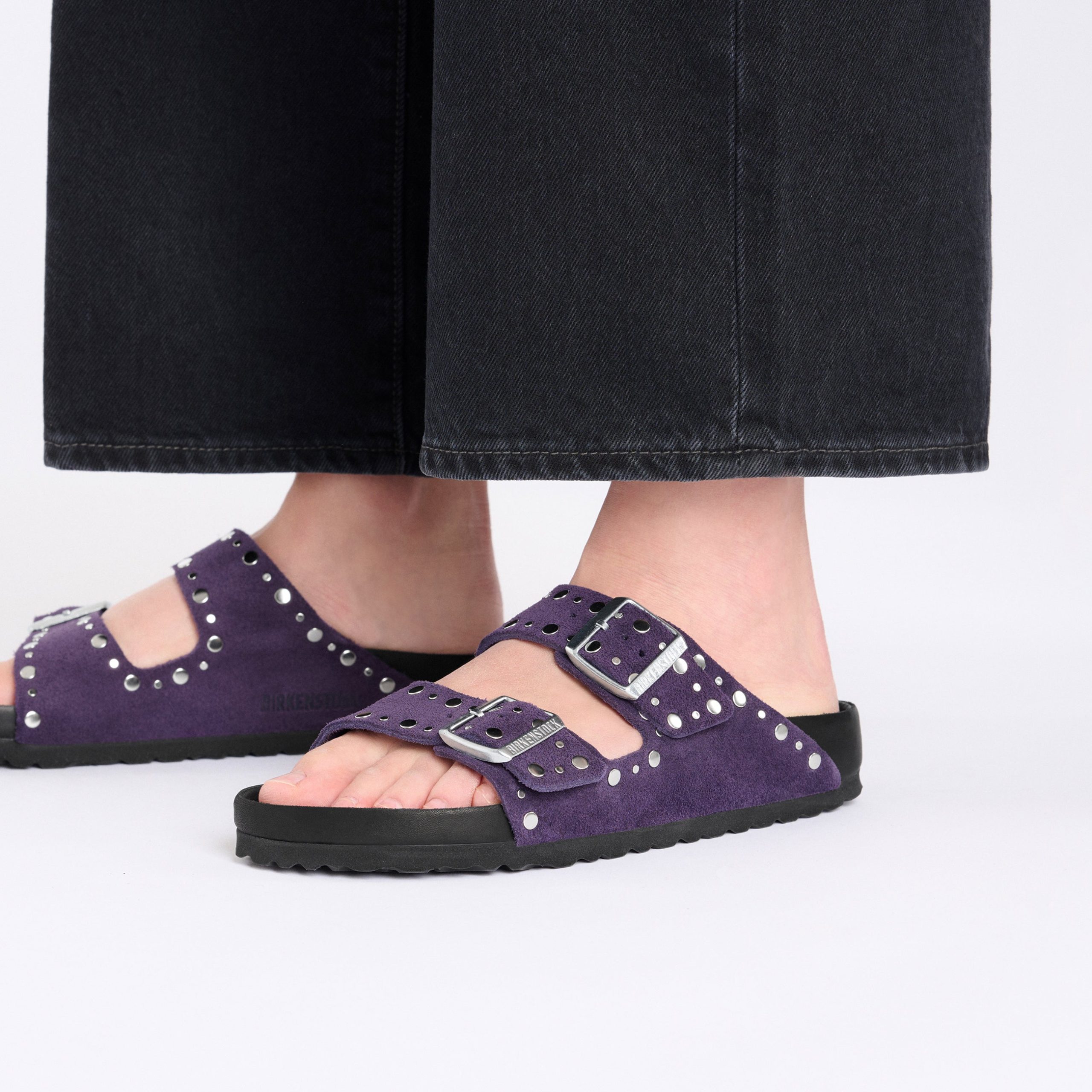 Arizona Exquisite Rivets Acai Suede Leather - Image 5