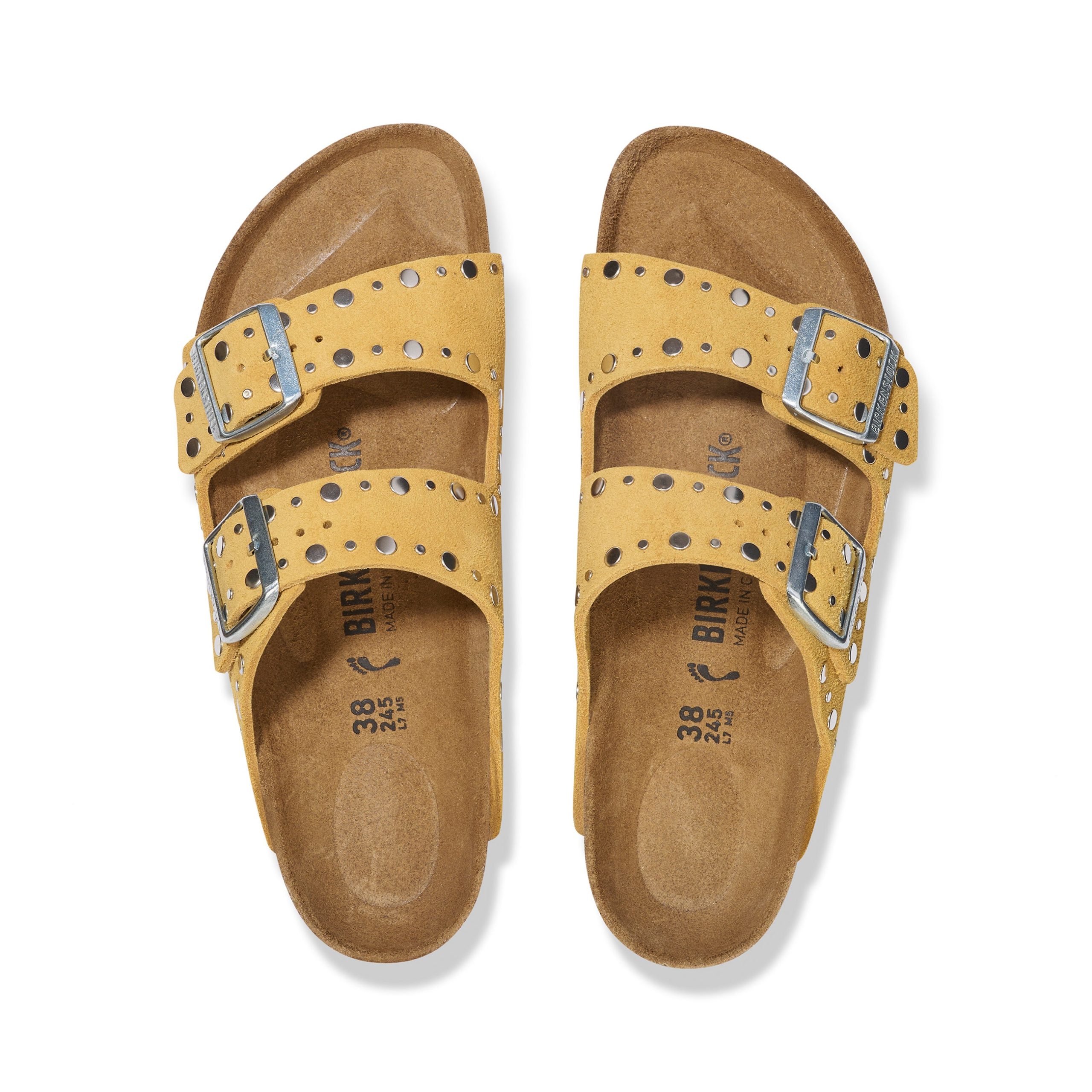 Arizona Rivet Ochre Suede Leather - Image 3