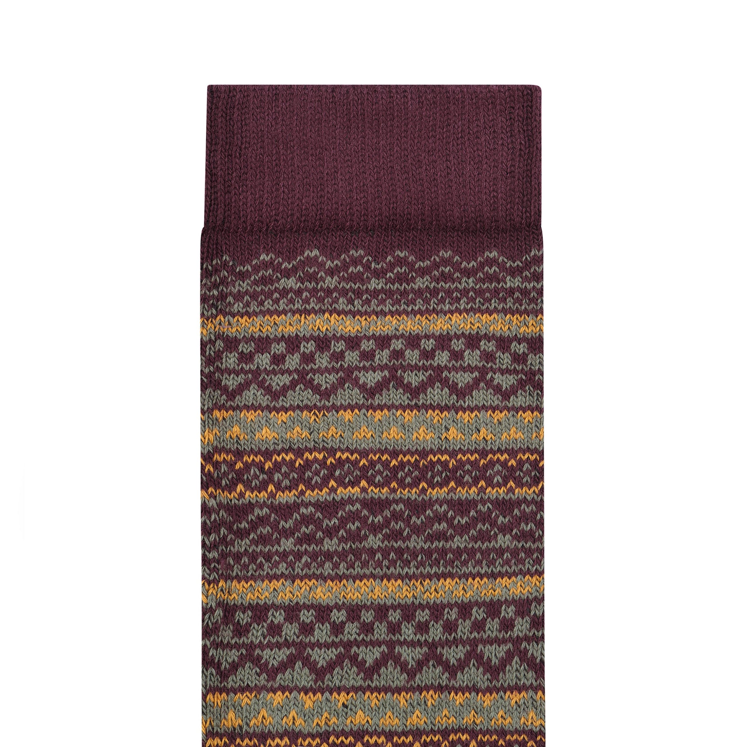 Cotton Pattern Socks Ochre/Zinfandel/Thyme - Image 2