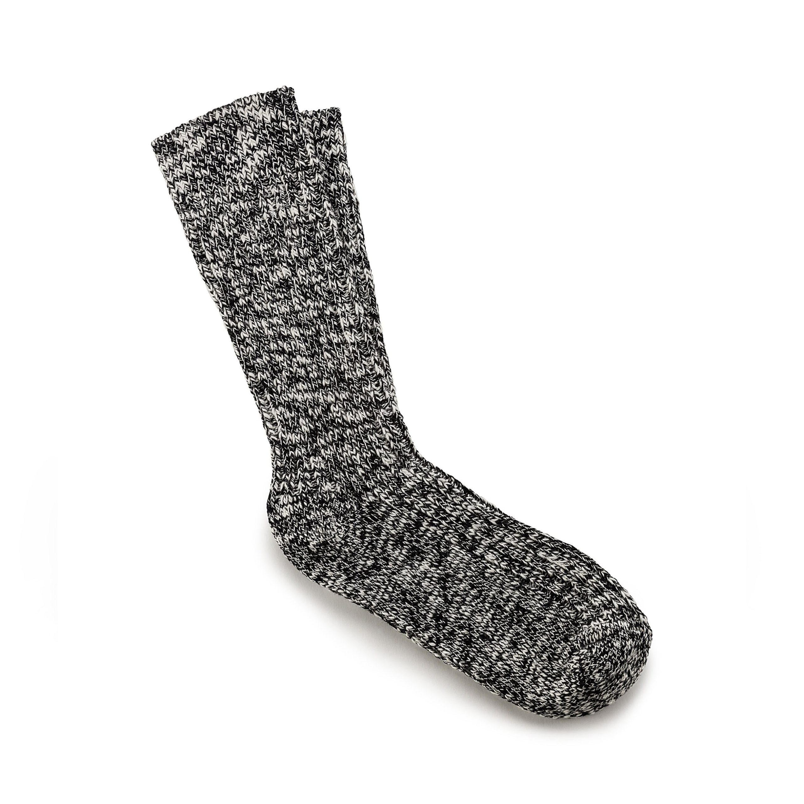 Cotton Slub Sock Black Grey - Image 2