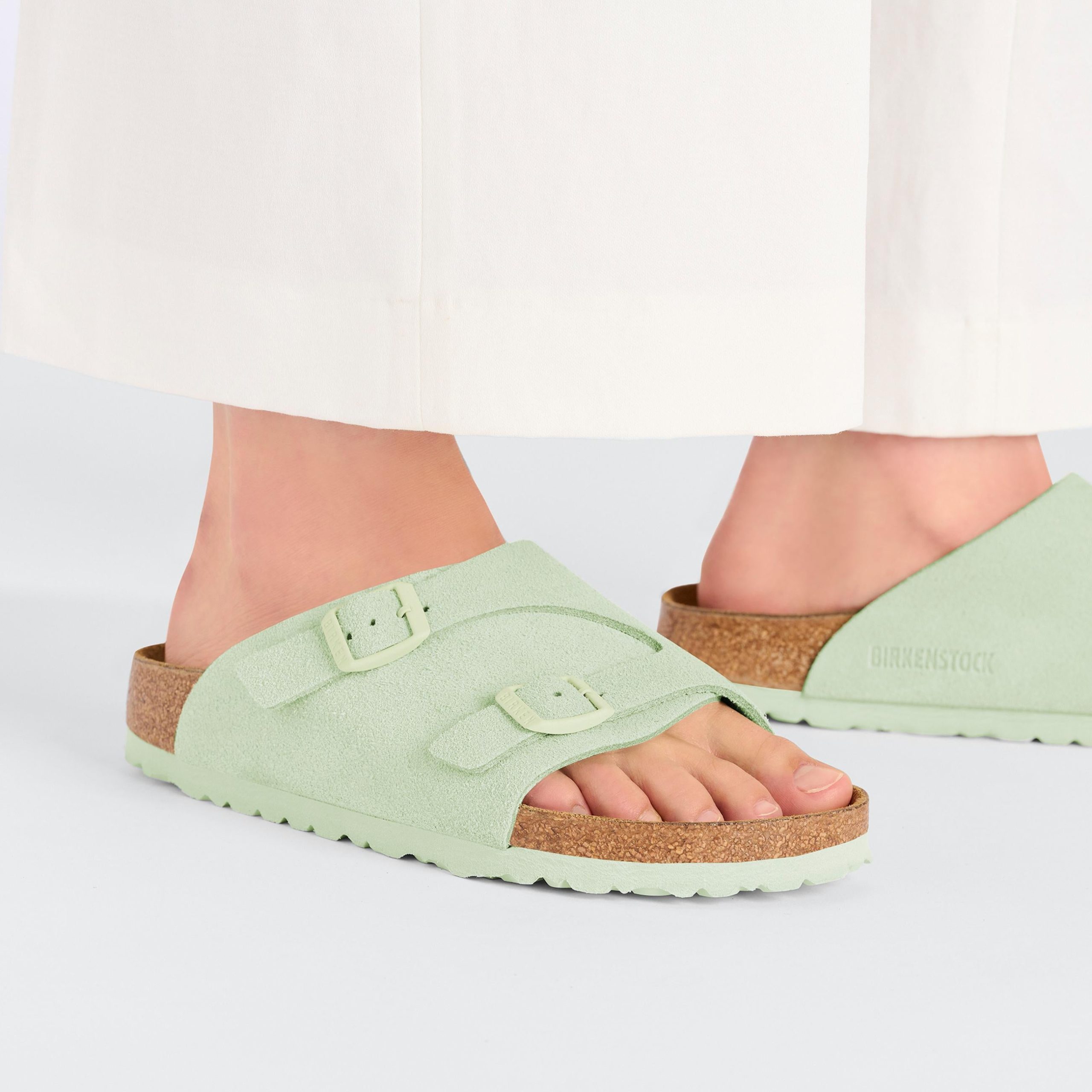 Zurich Faded Lime Suede Leather - Image 6